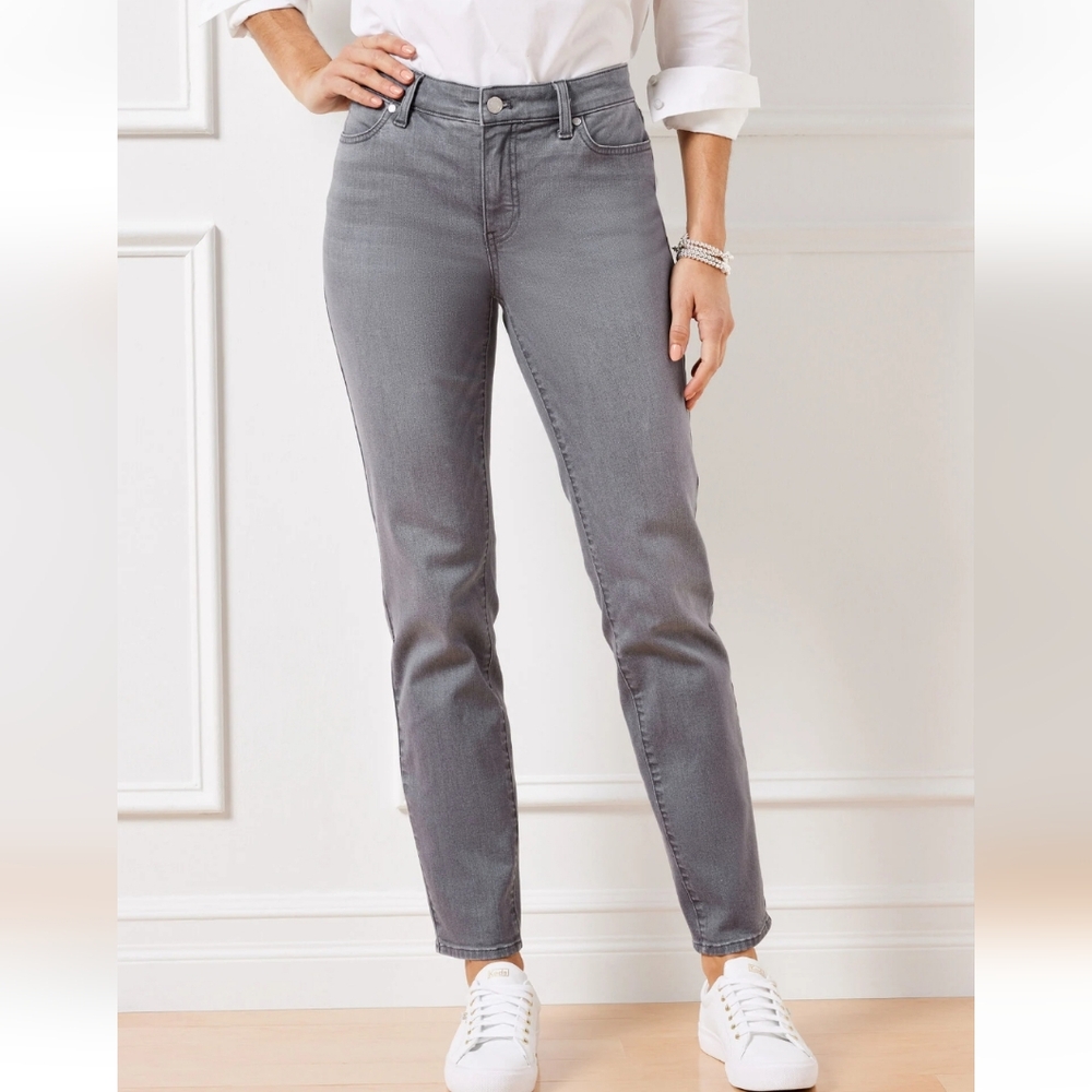 Talbots Gray Straight-Leg Jeans